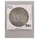 1922 Peace Silver Dollar Coin