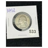 1952 Washington Quarter Coin