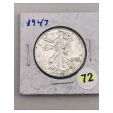 1943 Walking Liberty Half Dollar Silver Coin