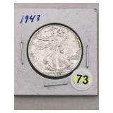 1943 Walking Liberty Half Dollar Silver Coin