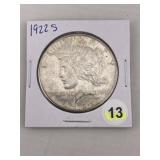 1922 S Peace Silver Dollar Coin
