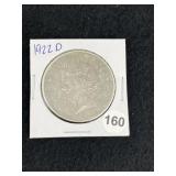 1922 D Peace Silver Dollar Coin