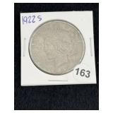 1922 S Peace Silver Dollar Coin