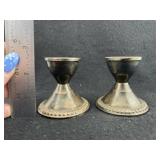 Pair of Sterling Silver Weighted Candle Holders