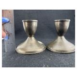 Pair of Sterling Silver Weighted Candle Holders
