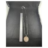 Sterling Silver Pendant with Necklace unmarked