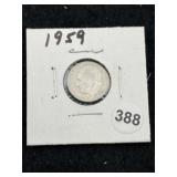 1959 Roosevelt Dime Coin