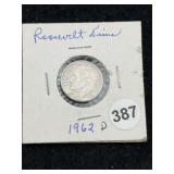 1962 D Roosevelt Dime Coin