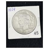 1924 Peace Silver Dollar Coin