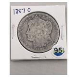 1887 O Morgan Silver Dollar Coin