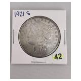 1921 S Morgan Silver Dollar Coin