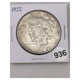 1922 Peace Silver Dollar Coin