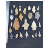 Group of Arrow Points Indian Artifact Arrowhead