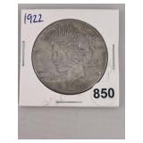 1922 Peace Silver Dollar Coin