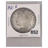 1921 D Morgan Silver Dollar Coin