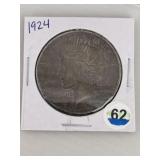 1924 Peace Silver Dollar Coin