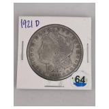 1921 D Morgan Silver Dollar Coin