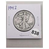 1942 Walking Liberty Half Dollar Silver Coin