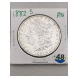 1882 S AU Morgan Silver Dollar Coin
