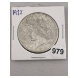 1922 Peace Silver Dollar Coin
