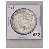 1922 Peace Silver Dollar Coin