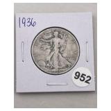 1936 Walking Liberty Half Dollar Silver Coin