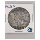 1923 D Peace Silver Dollar Coin