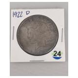 1922 D Peace Silver Dollar Coin