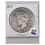 1924 Peace Silver Dollar Coin