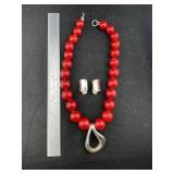 Necklace with Matching Earrings Sterling Silver .9