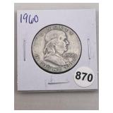 1960 Franklin Half Dollar Silver Coin