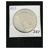 1922 Peace Silver Dollar Coin