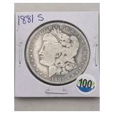 1881 S Morgan Silver Dollar Coin