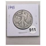 1943 Walking Liberty Half Dollar Silver Coin