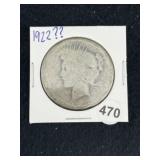 1922 ?? Peace Silver Dollar Coin