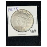 1927 D Peace Silver Dollar Coin