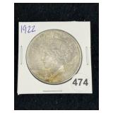 1922 Peace Silver Dollar Coin