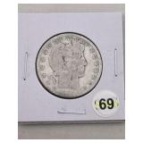 Barber Half Dollar Silver Coin