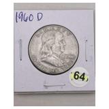 1960 D Franklin Half Dollar Silver Coin