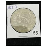 1922 D Peace Silver Dollar Coin