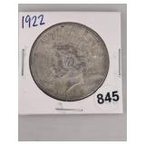 1922 Peace Silver Dollar Coin