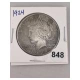 1924 Peace Silver Dollar Coin