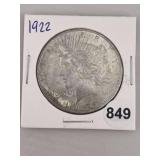 1922 Peace Silver Dollar Coin