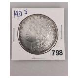 1921 S Morgan Silver Dollar Coin