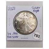 1 Ounce .999 Fine Silver Coin Silver Eagle