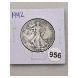 1942 Walking Liberty Half Dollar Silver Coin