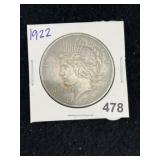 1922 Peace Silver Dollar Coin