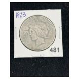 1923 Peace Silver Dollar Coin