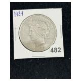 1924 Peace Silver Dollar Coin