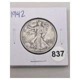 1942 Walking Liberty Half Dollar Silver Coin